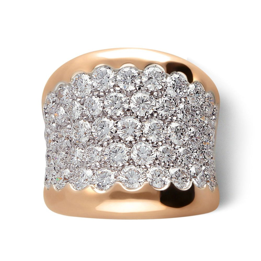 3.8ctw Round Cut Pave Rose Gold Ring -JOSHINY