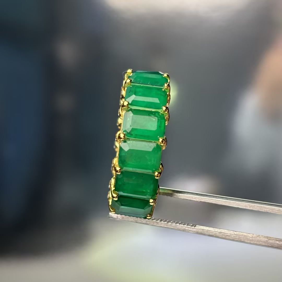 4.0Ctw Rich Emerald Everlasting Band-JOSHINY