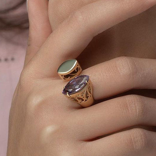 3.3ct Marquise Cut Double Marquis Ring -JOSHINY