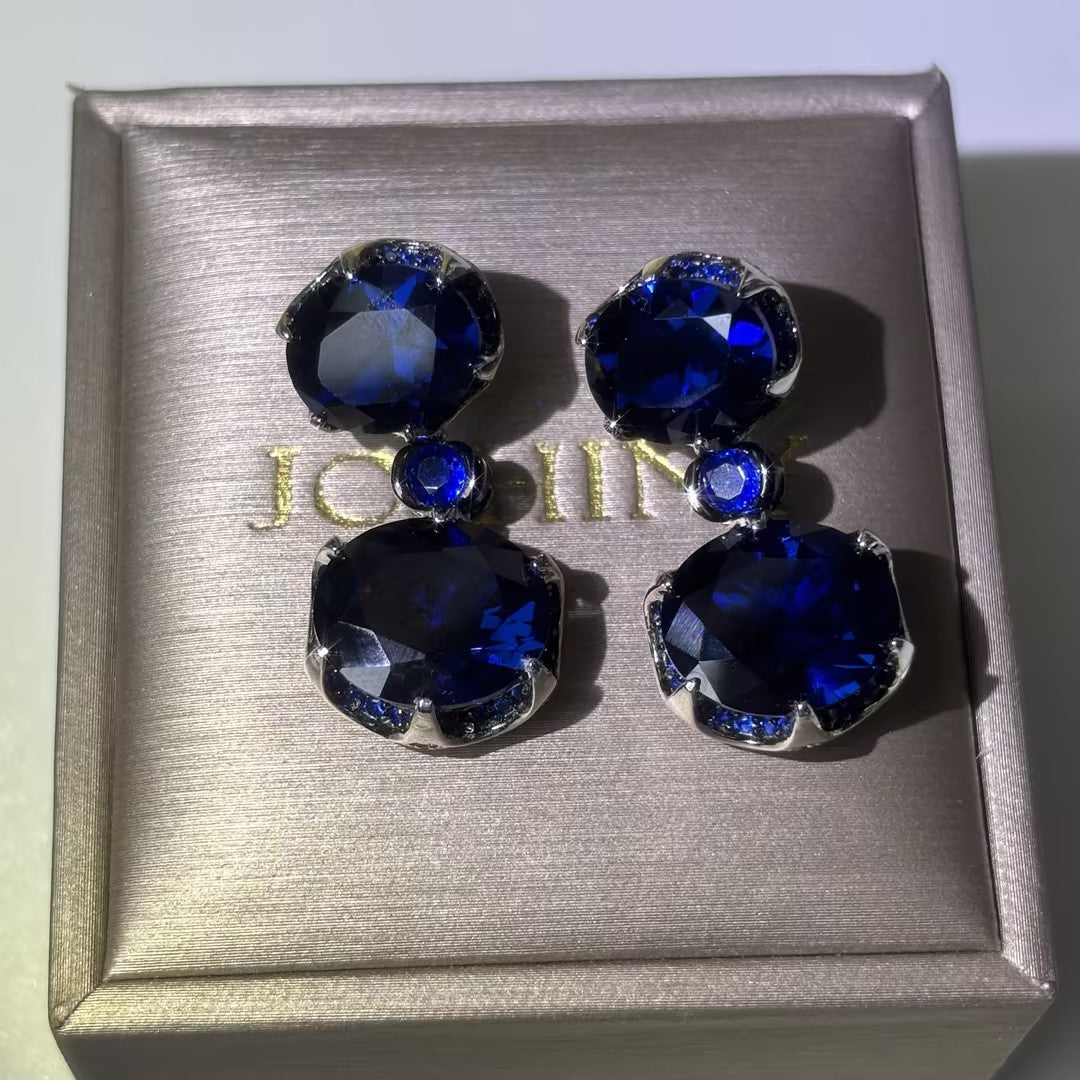 14Ctw Sapphire Earrings-JOSHINY