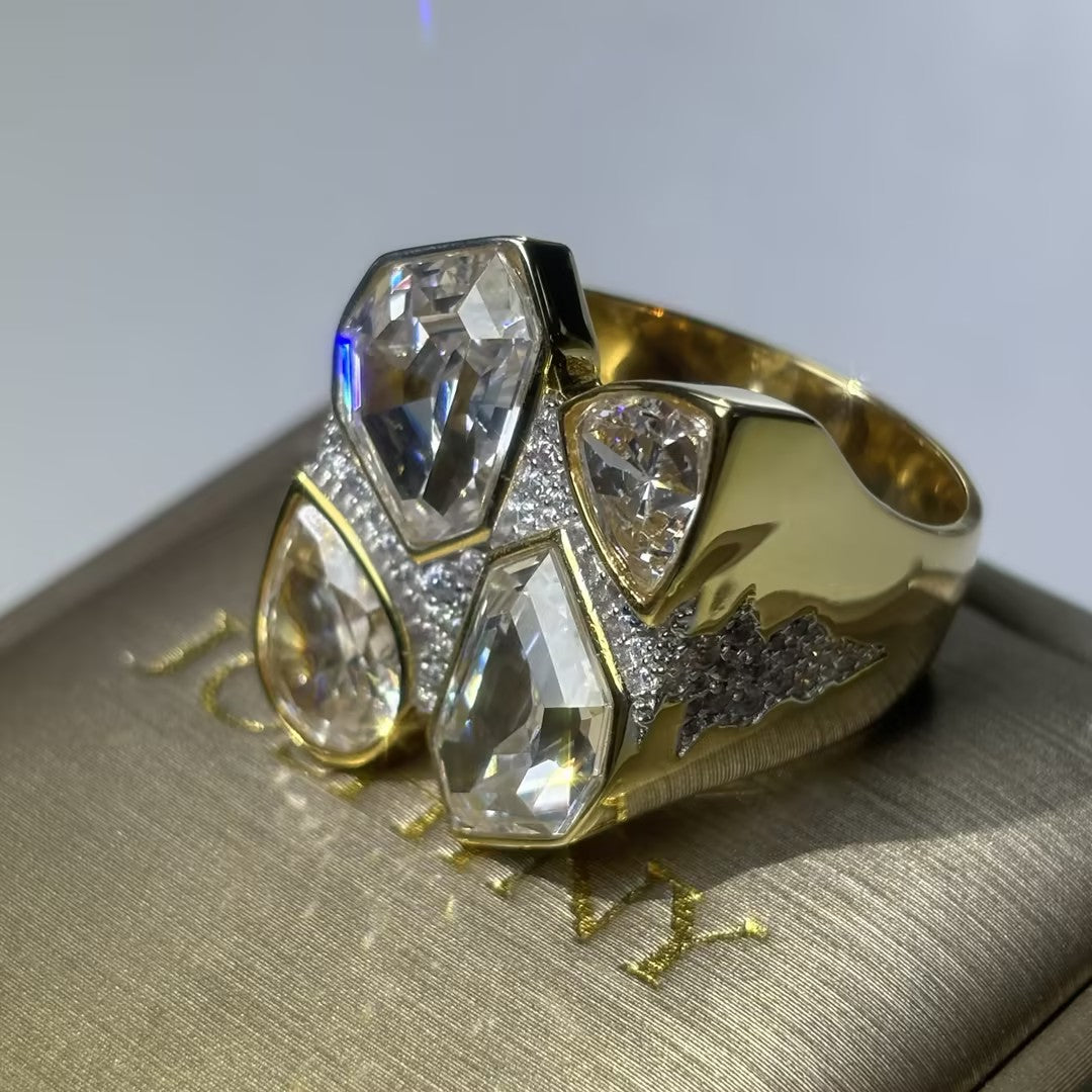 12ctw Mixed Cut 4 Stone Ring-JOSHINY