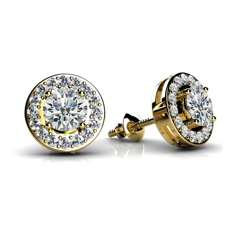 4ctw Fashion Round Gemstone Stud Earrings -JOSHINY