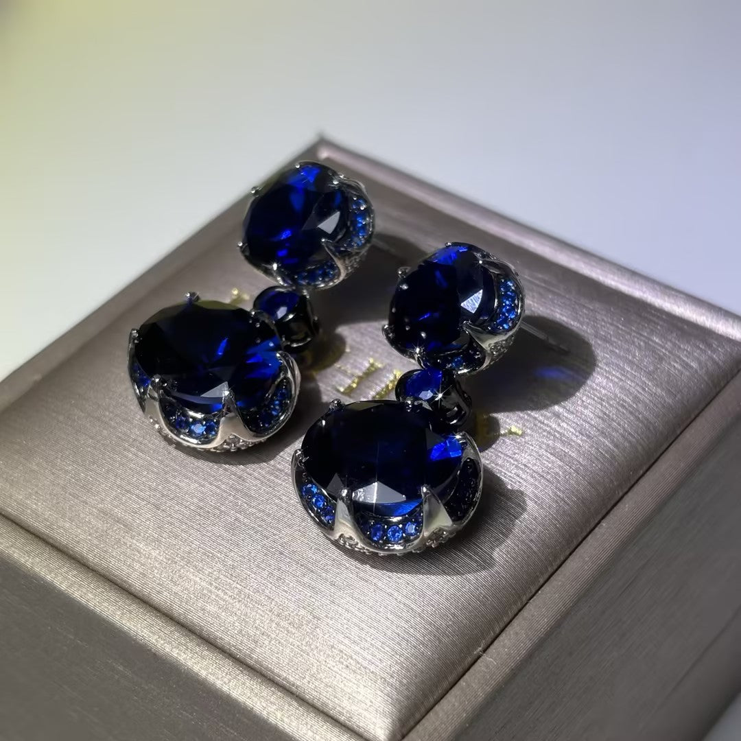 14Ctw Sapphire Earrings-JOSHINY