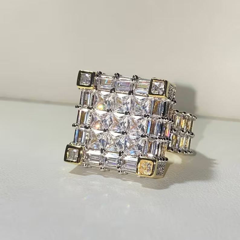 10ctw Square Neutral Contemporary Ring -JOSHINY