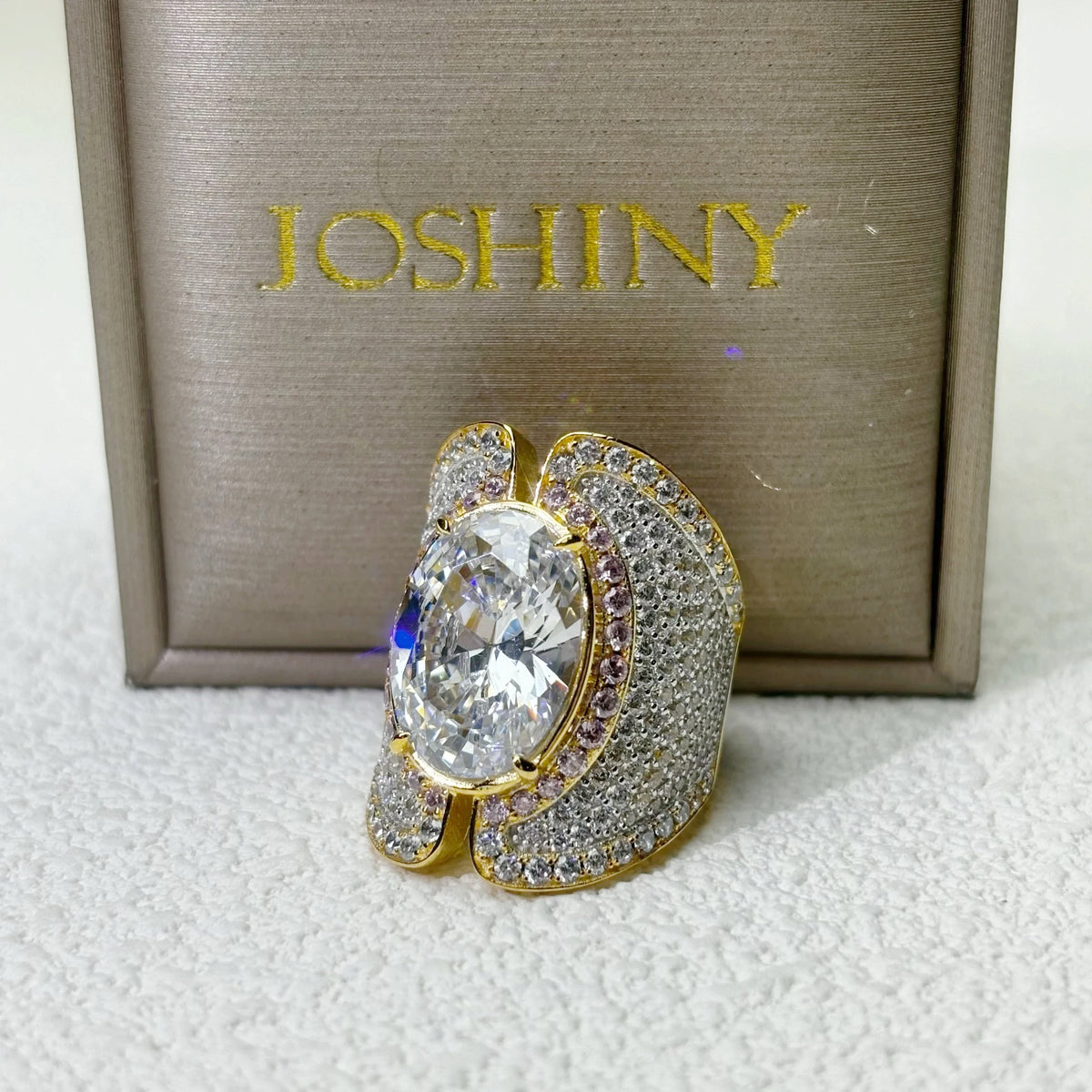 6 CTW Oval Cut White Cubic Zirconia Luxurious 925 Sterling Silver Ring-JOSHINY
