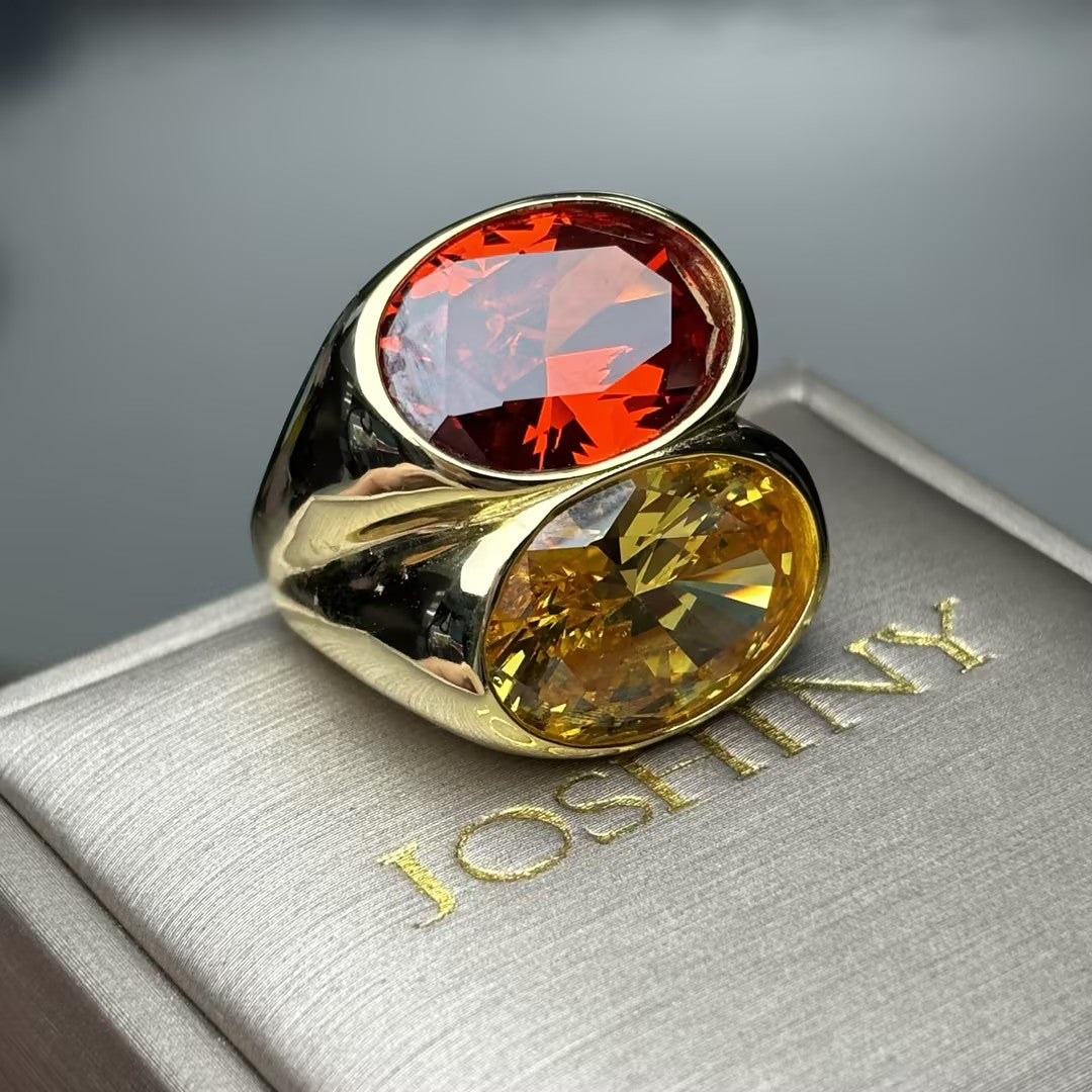 15Ctw Autumn Whispers Citrine Ring -JOSHINY