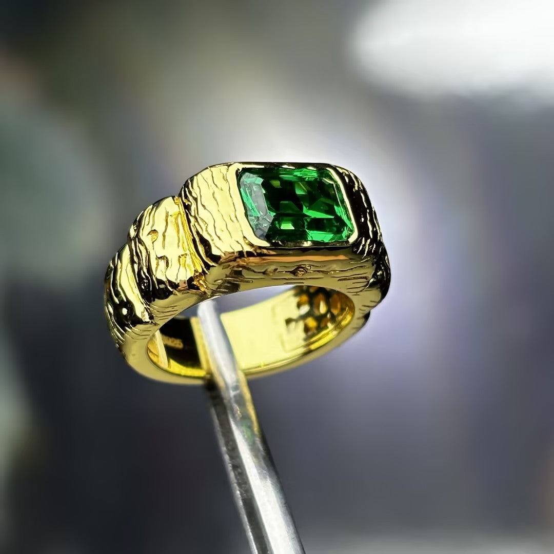 3Ctw Vintage Men's Emerald Ring-JOSHINY