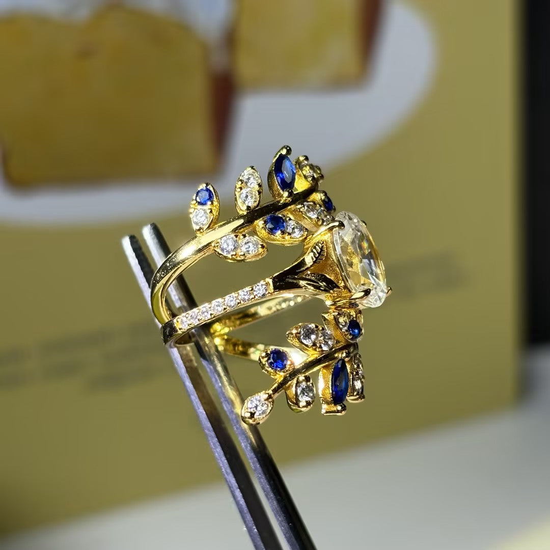 2.5ctw Oval Cut Branch Shape Stacking Ring-JOSHINY