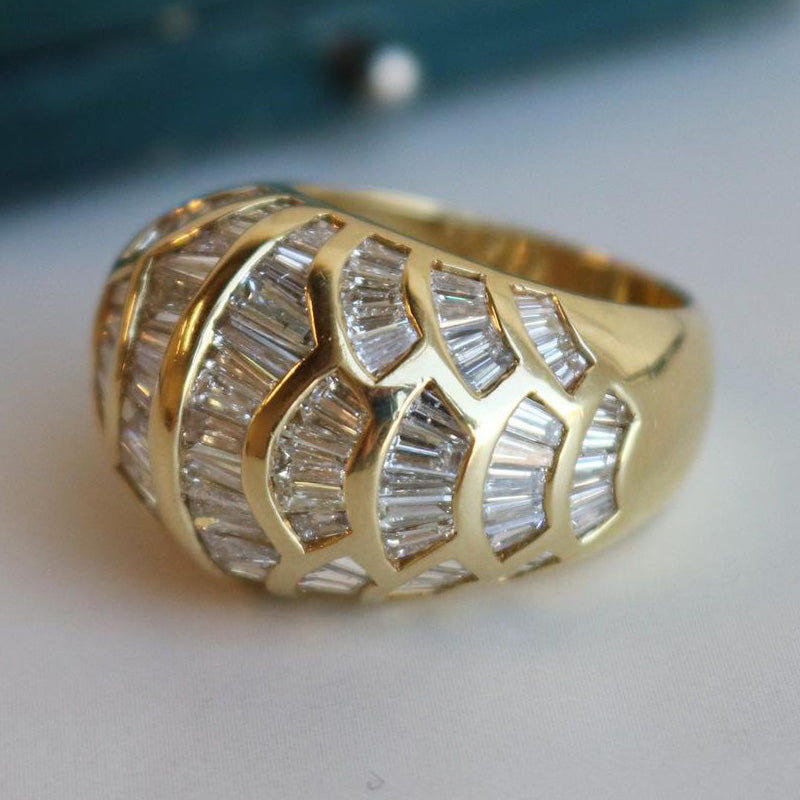 4.0ctw Chubby Cocktail Gold Ring -JOSHINY