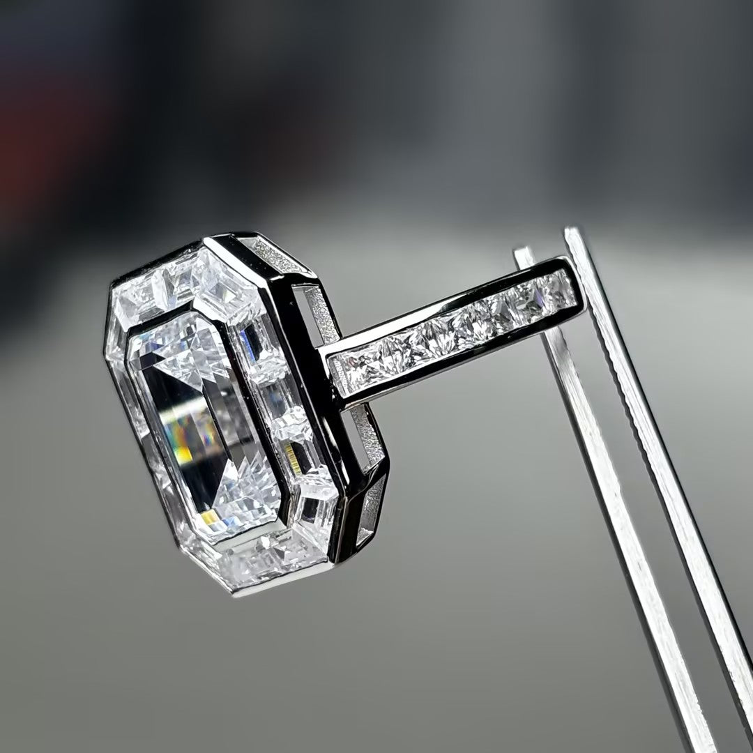 4.2ct Ultimate Emerald Cut Diamond Engagement Ring -JOSHINY