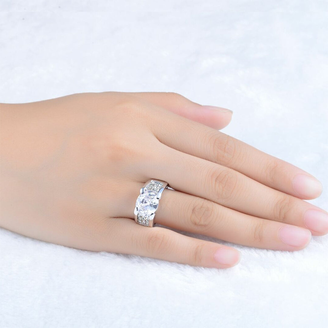 6.0ctw Oval Cut Stuff Set Fashionable Anniversary Ring -JOSHINY