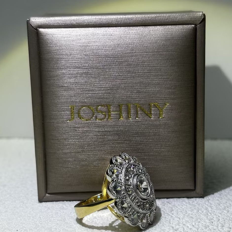 2.55 Ctw Round Cut White Cubic Zirconia 925 Sterling Silver Engagement Ring-JOSHINY