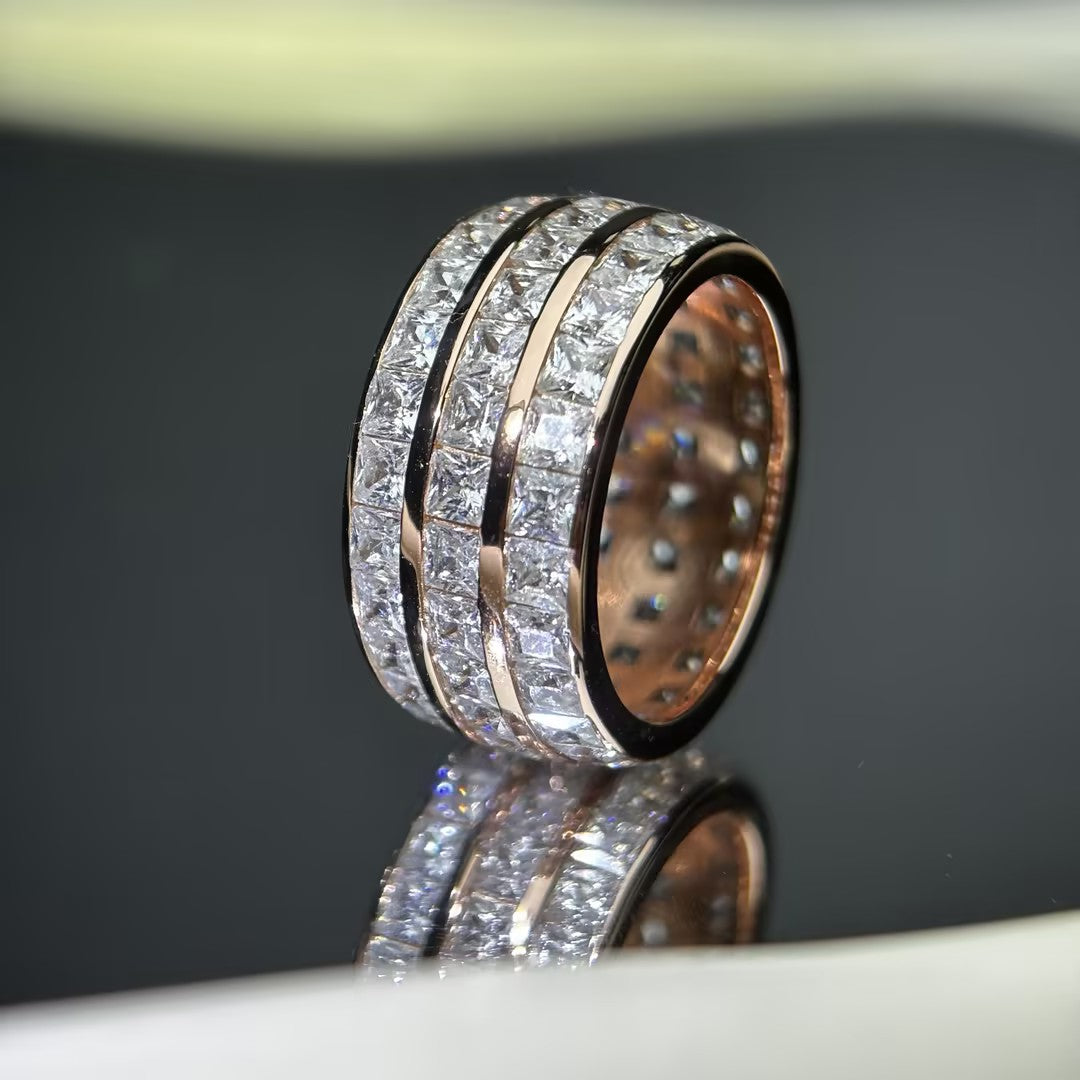 2 ctw Square Cut White Cubic Zirconia 925 Sterling Silver Ring -JOSHINY