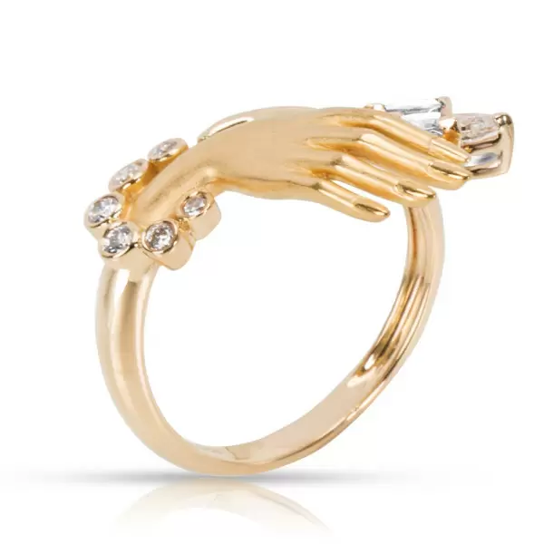 1.0ctw Marquise Cut Hand of Love Gemstone Yellow Gold Ring -JOSHINY