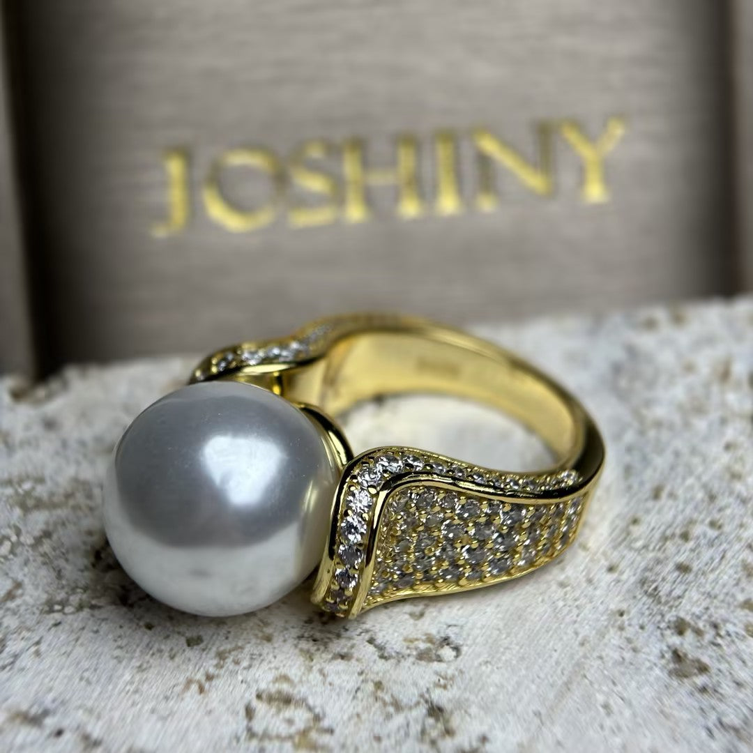 Stunning pearl and gemstone ring-JOSHINY