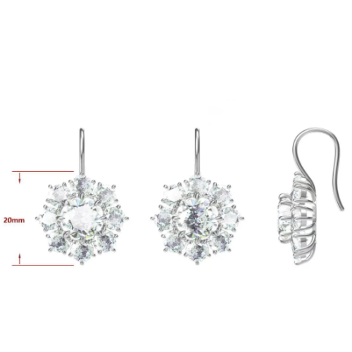 4ctw White Cushion Cut Diamond Earrings -joshiny