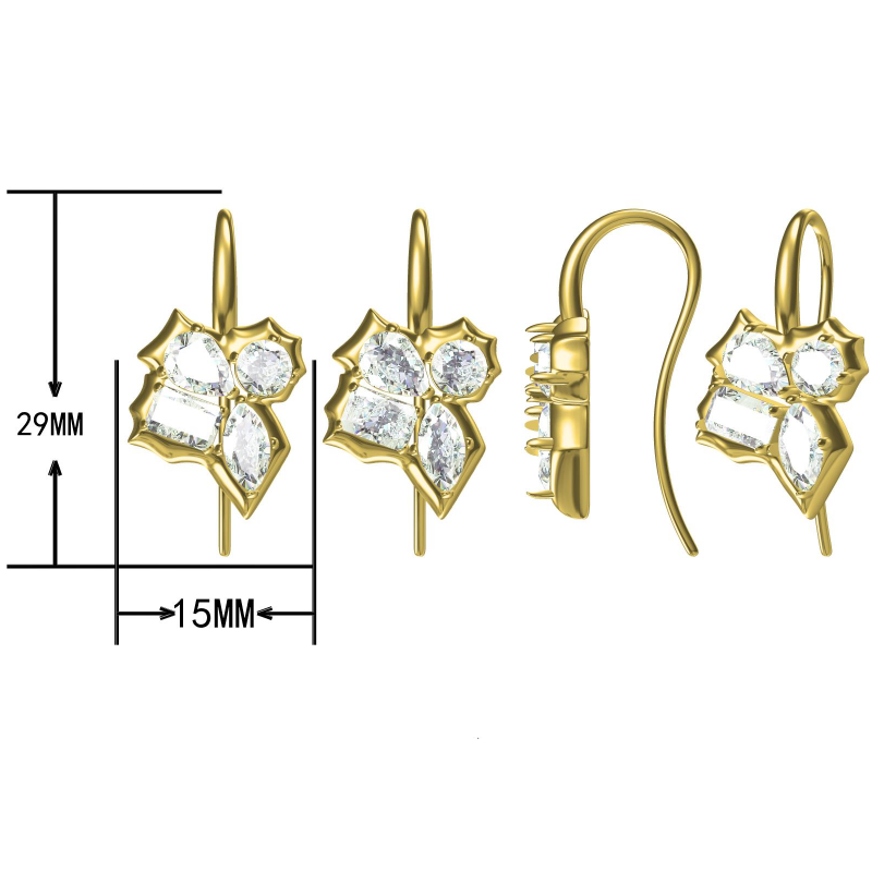 3.0ctw Mixed Cut Four Stone Poppy Earrings-JOSHINY