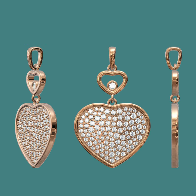 1.1ctw Happy Hearts Gemstone Pendant Necklace -JOSHINY