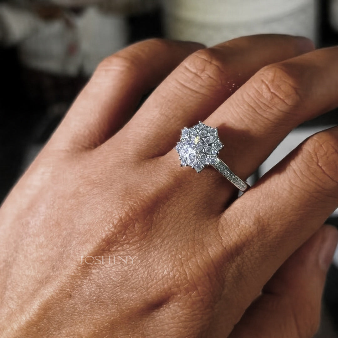 1.28ctw Flower Small Ring-JOSHINY