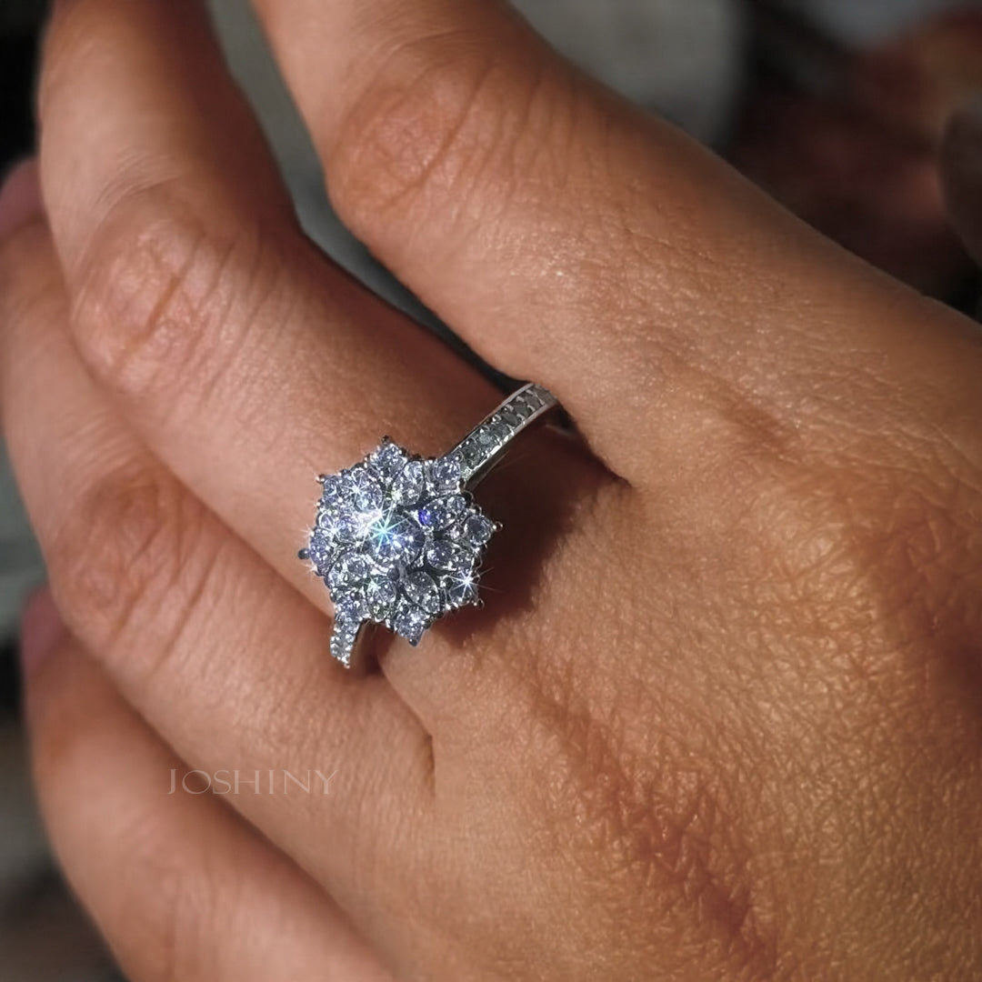 1.28ctw Flower Small Ring-JOSHINY