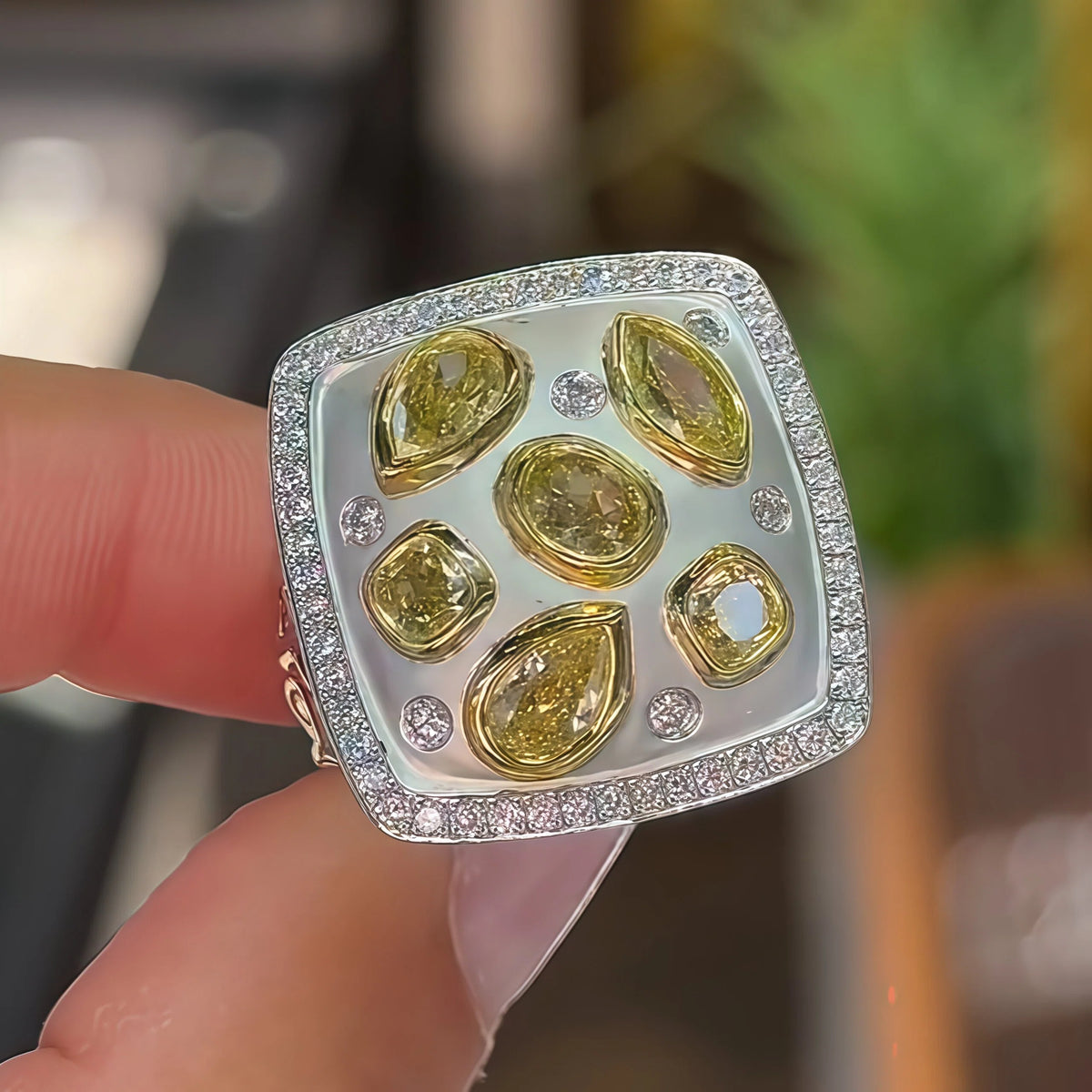 2.5 CTW  Multi-colour Cubic Zirconia Vintage 925 Sterling Silver Ring-joshiny