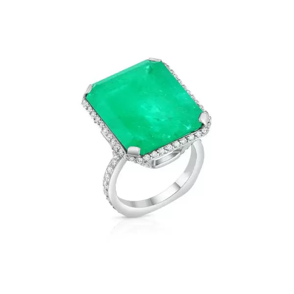 14 ctw Vintage Emerald Ring