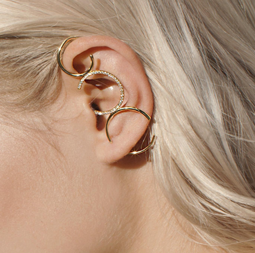 Simple Design Round Cut White Gemstone 3C Single Earrings