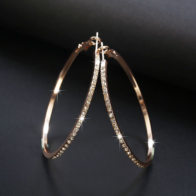 Large Round Cut Diamond Earrings