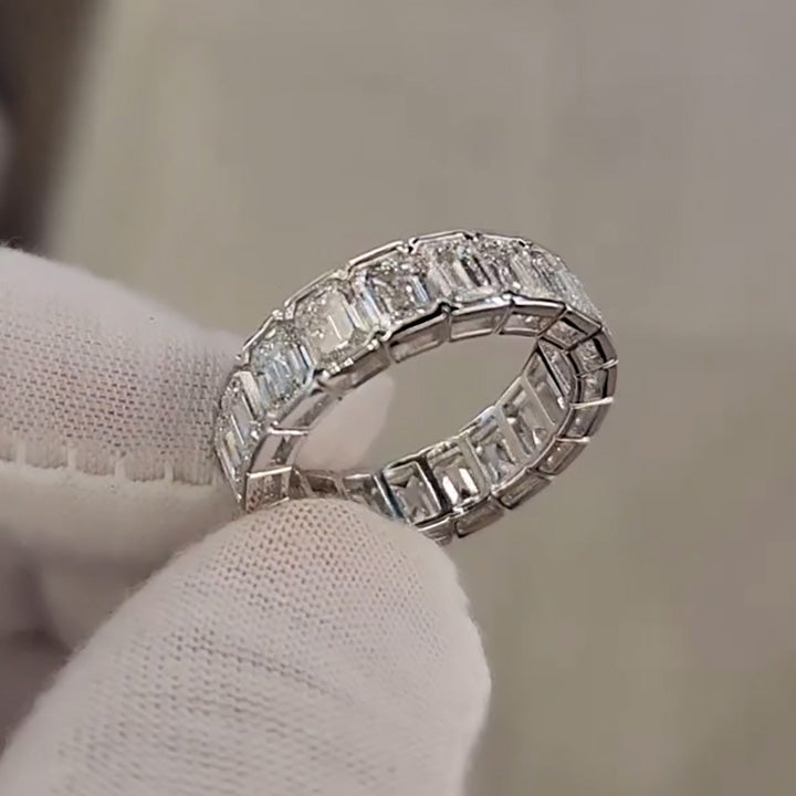 5ctw Emerald Cut Diamond Row Ring -joshiny