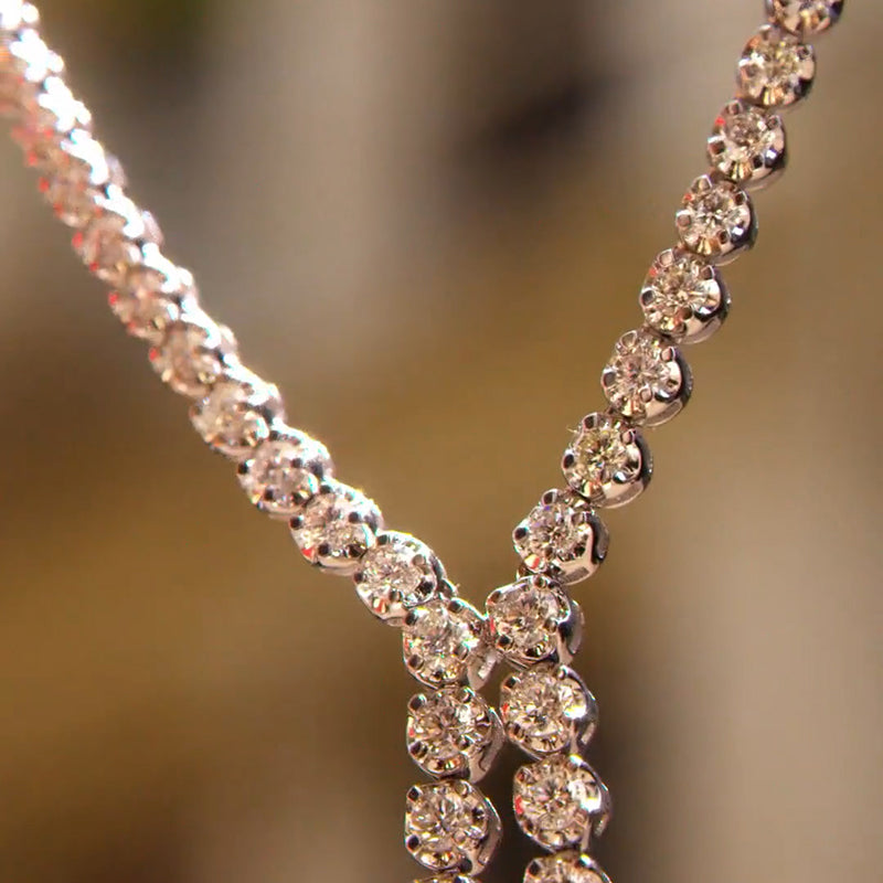 50ctw Linear Sparkling Slim Pendant Necklace -JOSHINY