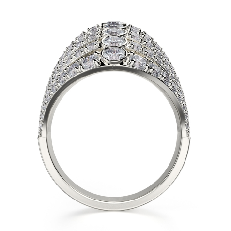 Stylish 10 ctw Round Cut Full Set Diamond Ring -JOSHINY