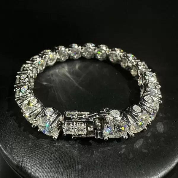 55ctw Classic Round Cut White Gemstone Bracelet-JOSHINY