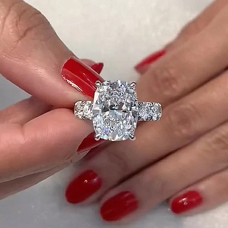 9 ctw Cushion Cut Gorgeous Fine Crushed Ice Engagement Ring