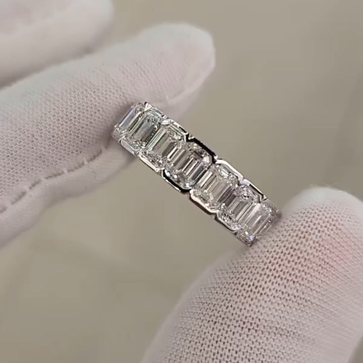 5ctw Emerald Cut Diamond Row Ring -joshiny