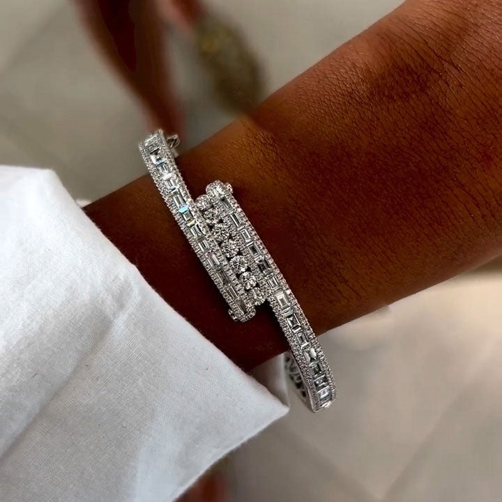 7.0ctw Emerald Cut Diamond Bracelet -JOSHINY