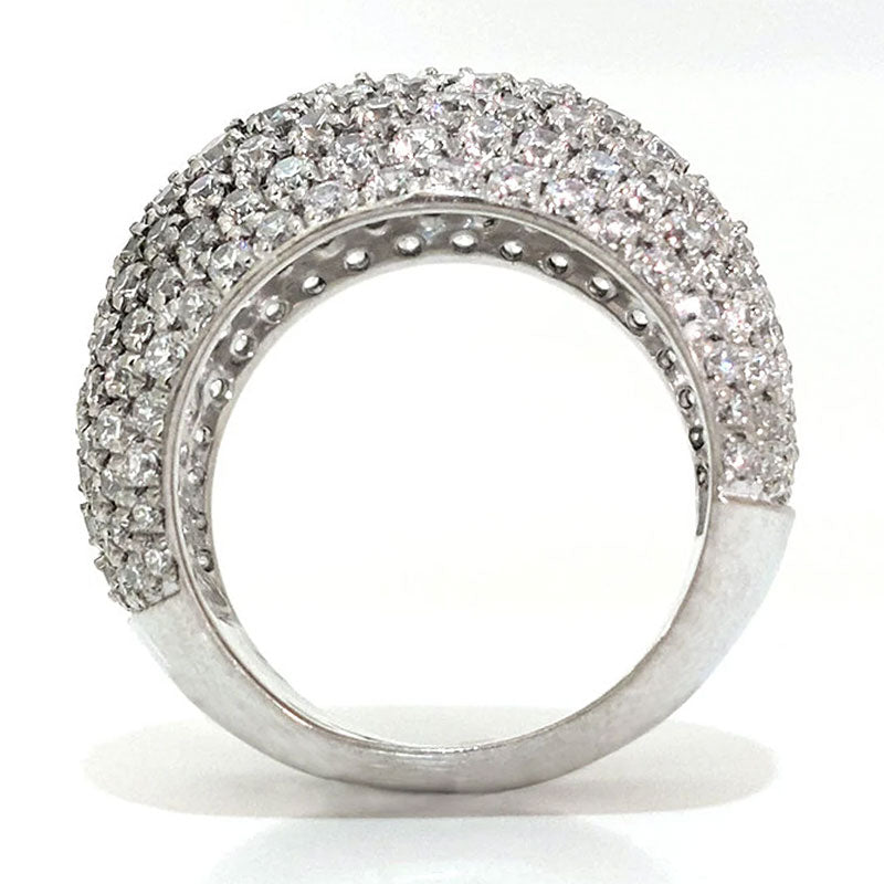 Diamond Cluster Dome Ring -JOSHINY