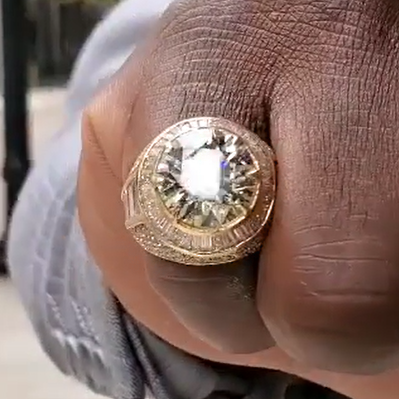 10 ctw Round Cut White Gemstone Luxury Men's Ring -JOSHINY
