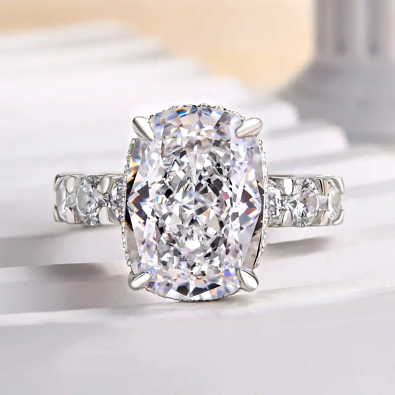 9 ctw Cushion Cut Gorgeous Fine Crushed Ice Engagement Ring