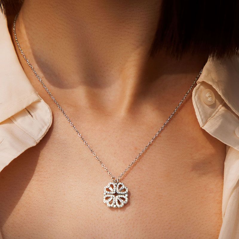 Removable Clover Magnetic Morph Necklace-JOSHINY