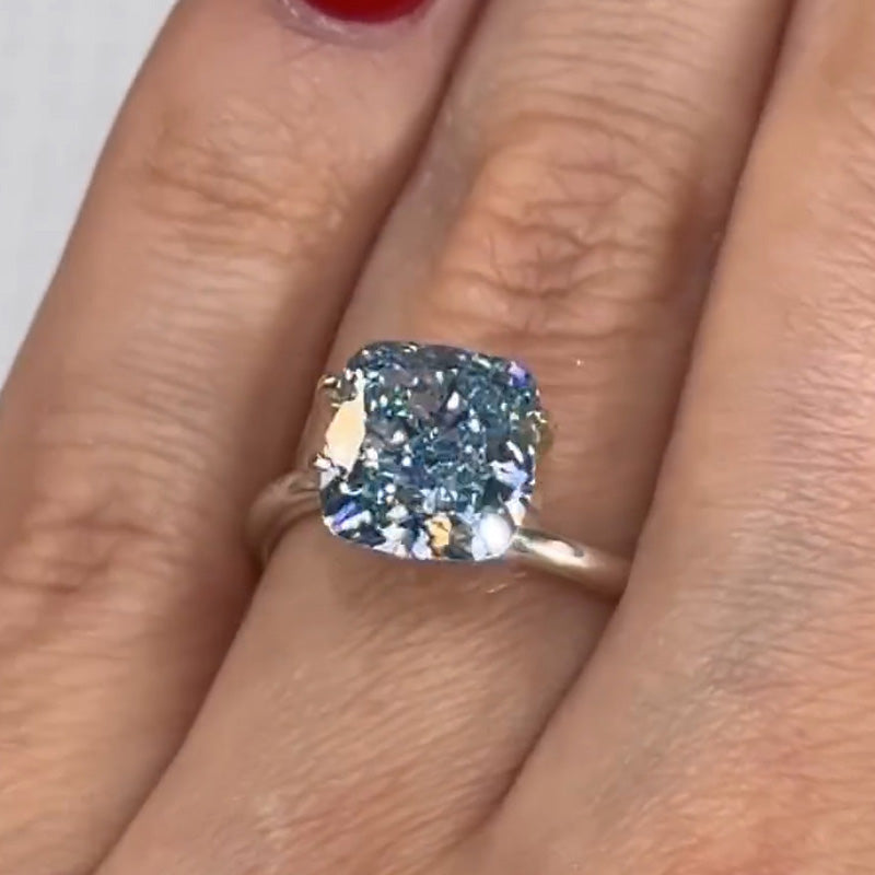 4ct Blue Crushed Ice Engagement Ring -joshiny