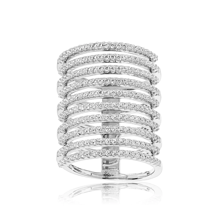 3.0ctw Round Cut Multi Loop Ladies Modern Style Diamond Ring -JOSHINY