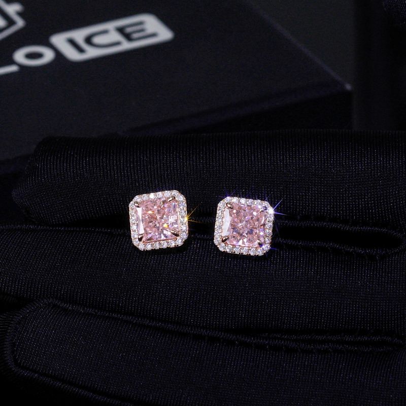 4.0ct Pink Radiant Cut Earrings