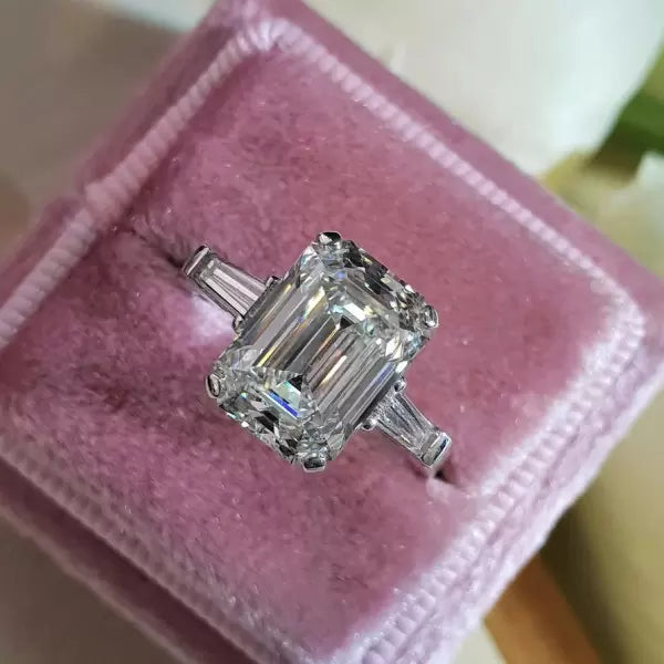 5 ctw Emerald Cut Three Stone Engagement Ring