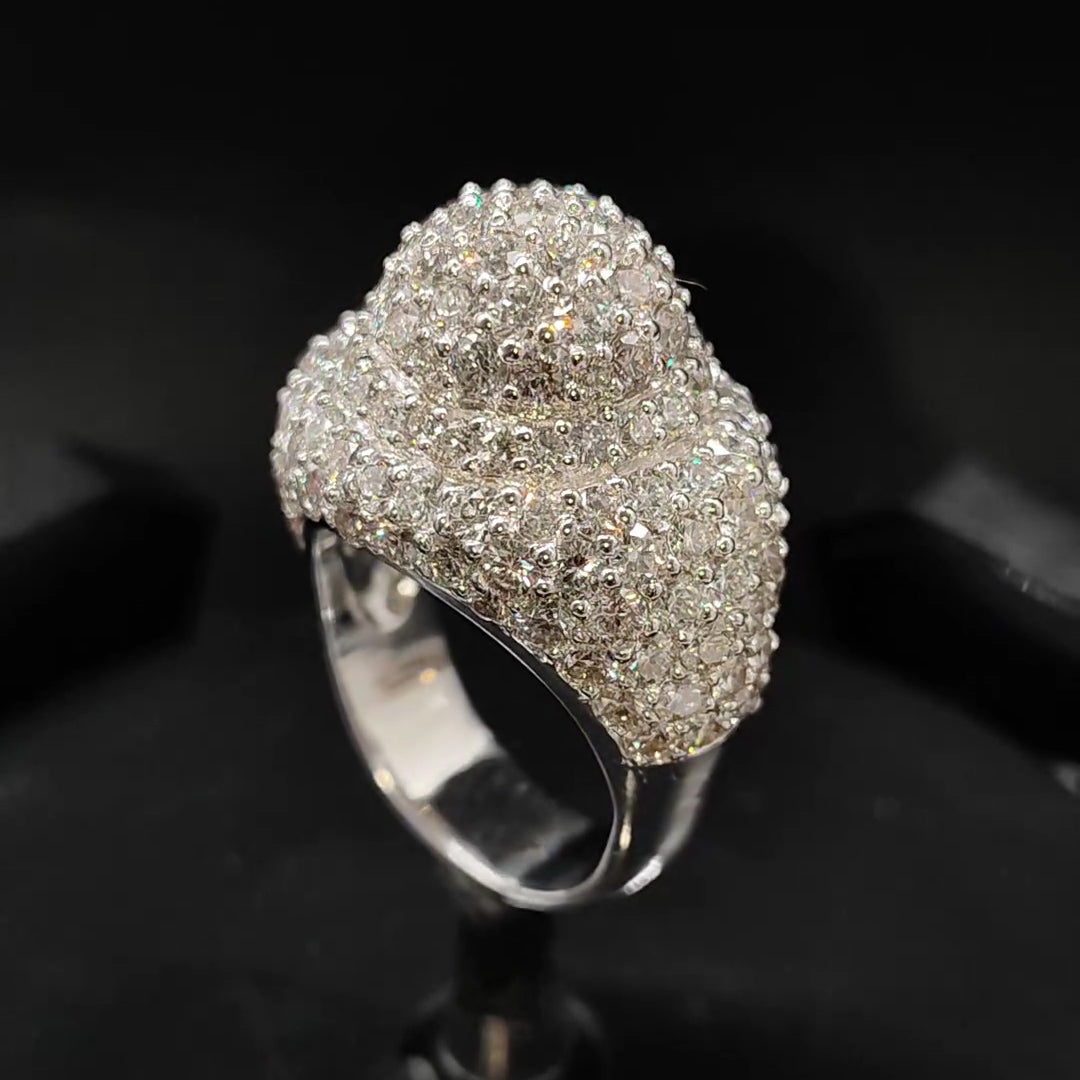 6.07ctw Pave Large Dome Diamond Ring -JOSHINY