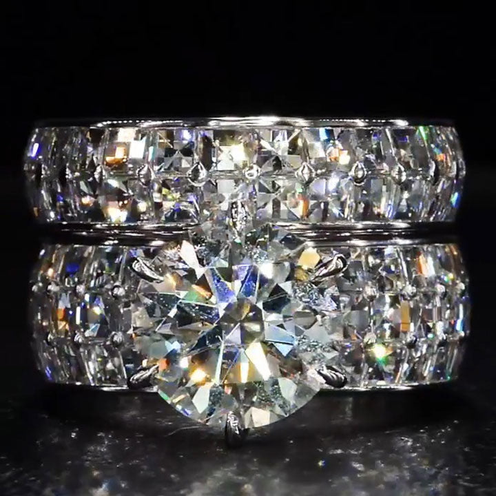 Charming 4.0ct Group Set Two Piece Set of Rings -JOSHINY