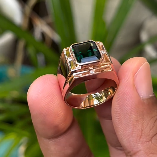 6 ctw Emerald Cut Emerald  Ring -JOSHINY