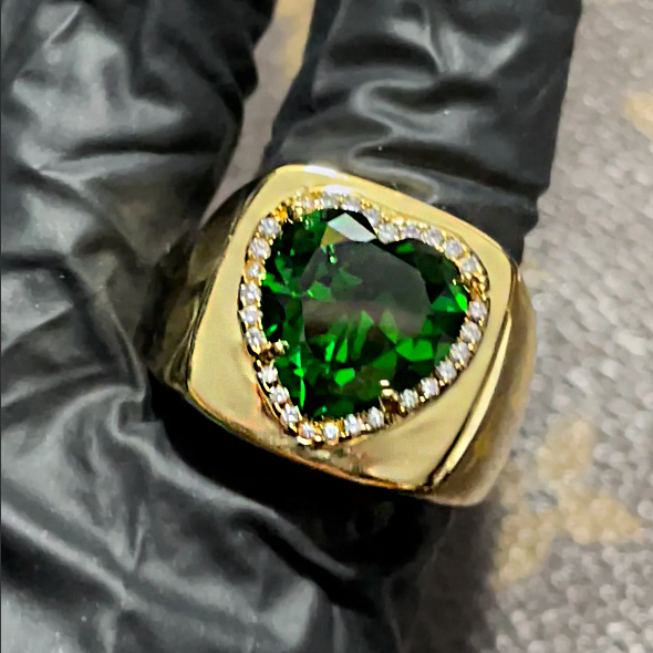 3ctw Punk Emerald Heart Cut Ring