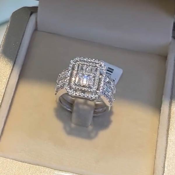 6ctw Emerald Cut Diamond Fancy Ring -JOSHINY