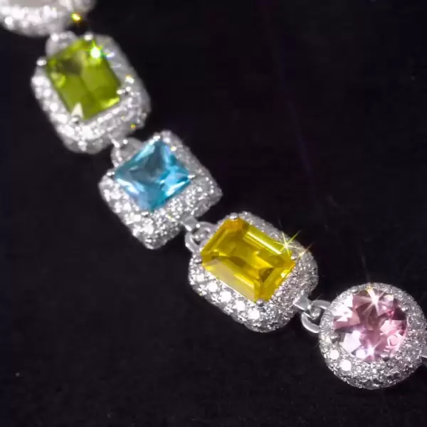 90ctw Multi-colour Gemstone Necklace-JOSHINY