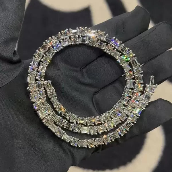 49ctw Round and Emerald Cut Necklace